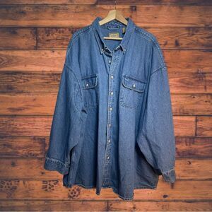 Schmidt Denim Button Front Shirt 4XL